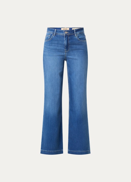 Mos Mosh MMDara high waist wide leg jeans met steekzakken - voorkant 4 indigo
