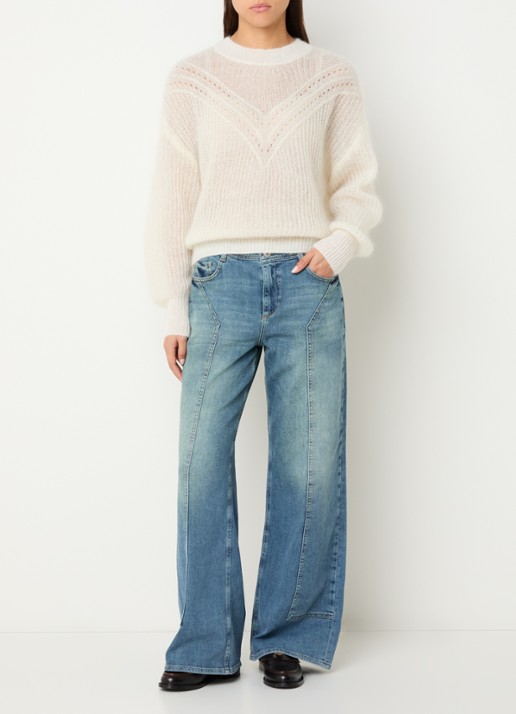 Mos Mosh MMDara Remy mid waist straight leg jeans met steekzakken - voorkant 3 indigo
