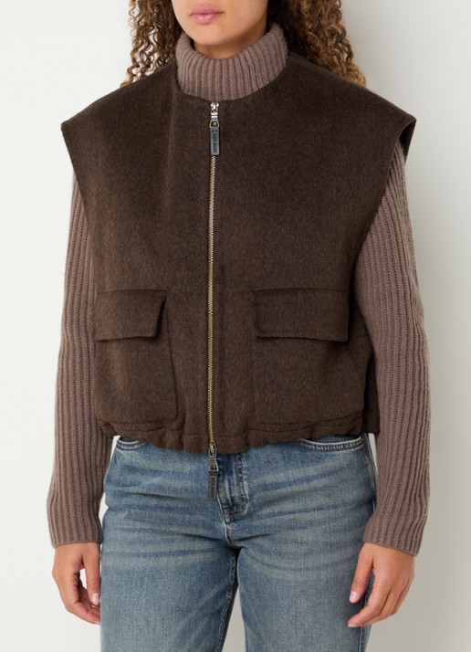 Mos Mosh MMElise bodywarmer in wolblend met opgestikte zakken