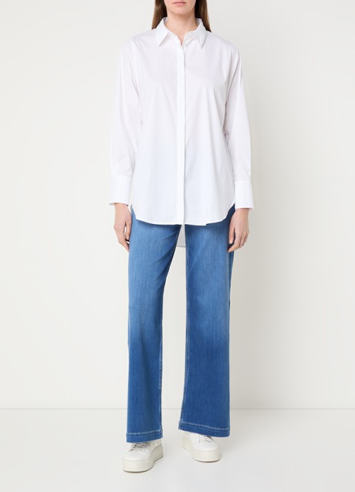 Mos Mosh MMEnola blouse met stretch - voorkant 2 wit