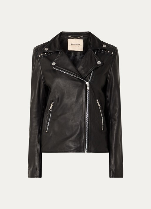 Mos Mosh MMGoha bikerjack van schapenleer - voorkant 2 zwart