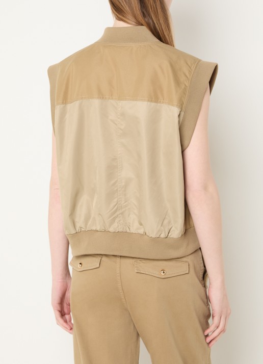 Mos Mosh MMJovo Neola bodywarmer met borst- en steekzakken - achterkant olijfgroen