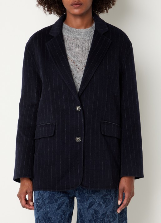 Mos Mosh MMKarita blazer met streepprint en klepzakken