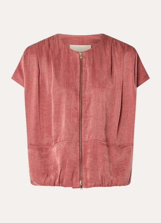 Mos Mosh MMKeli Nadie blouse met opgestikte zakken - voorkant oudroze