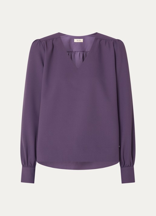 Mos Mosh MMKylie Miley top met pofmouw - voorkant 3 paars