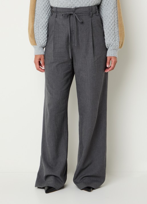 Mos Mosh MMLeslei Monrose high waist wide leg pantalon in kasjmierblend