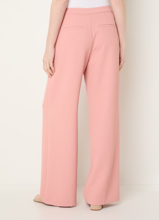Mos Mosh MMLeya Miley high waist wide fit pantalon met steekzakken - achterkant 4 roze