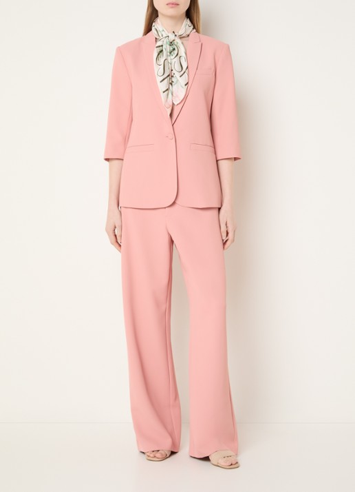 Mos Mosh MMLeya Miley high waist wide fit pantalon met steekzakken - voorkant 2 roze