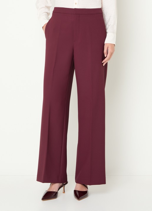 Mos Mosh MMLeya Miley high waist wide fit pantalon met steekzakken - detail 2 royalblauw