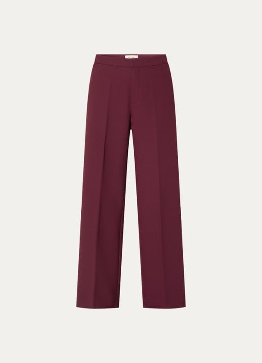 Mos Mosh MMLeya Miley high waist wide fit pantalon met steekzakken - voorkant 3 royalblauw