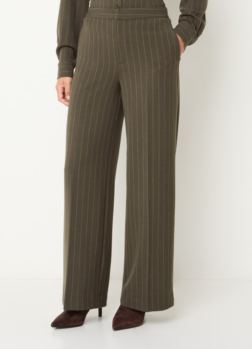Mos Mosh MMLeya York high wasit loose fit chino met streepprint