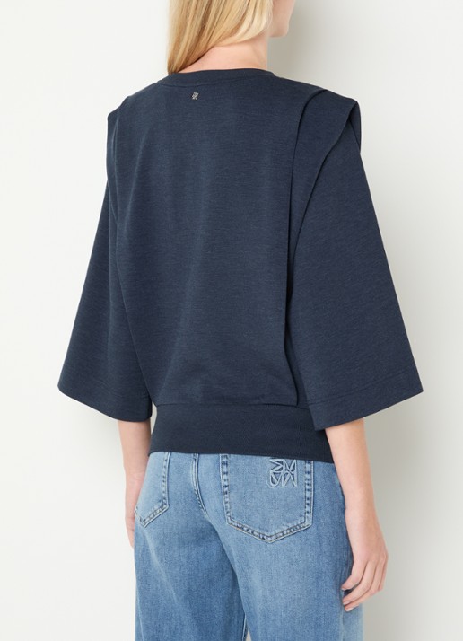 Mos Mosh MMMae sweater met ronde hals - achterkant 2 donkerblauw