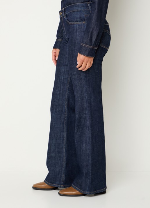 Mos Mosh MMMarlena high waist straight leg jeans met donkere wassing - detail 5 indigo