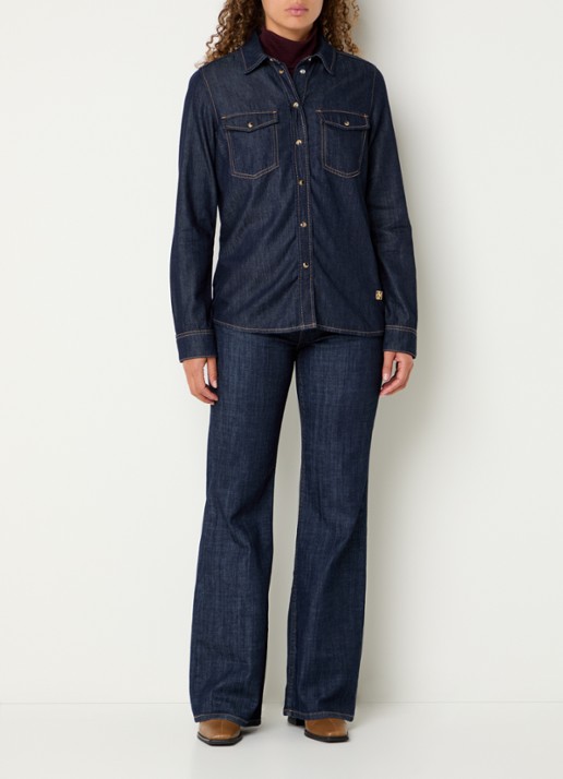 Mos Mosh MMMarlena high waist straight leg jeans met donkere wassing - voorkant 3 indigo