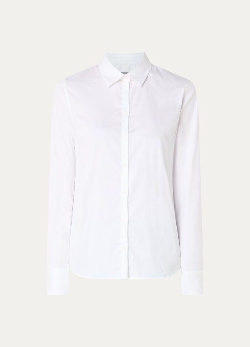 Mos Mosh MMMartina blouse met stretch - voorkant 3 wit