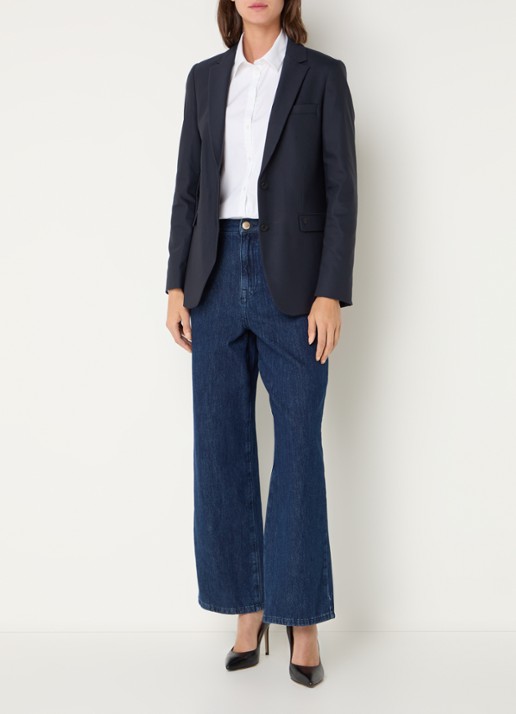 Mos Mosh MMMary Night blazer met klepzakken - voorkant 2 donkerblauw