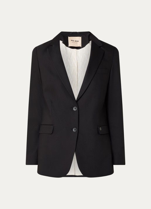Mos Mosh MMMary Night blazer met klepzakken - voorkant 3 zwart