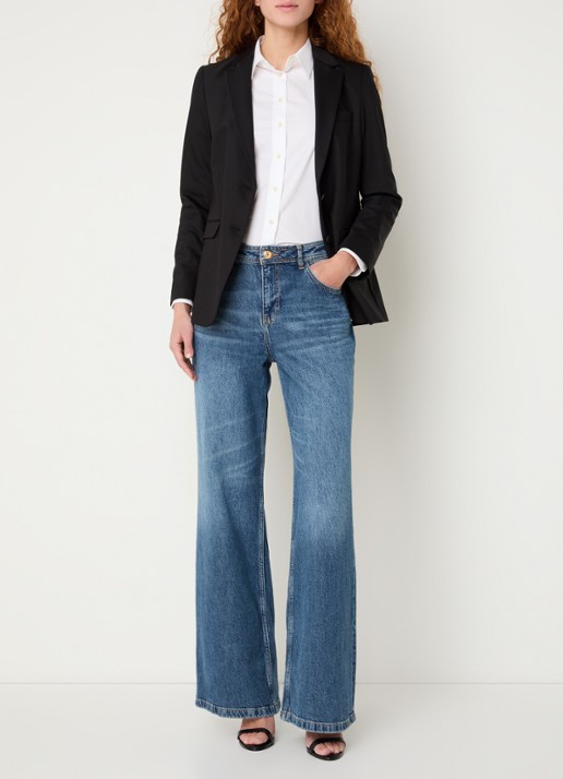 Mos Mosh MMMary Night blazer met klepzakken - voorkant 4 zwart