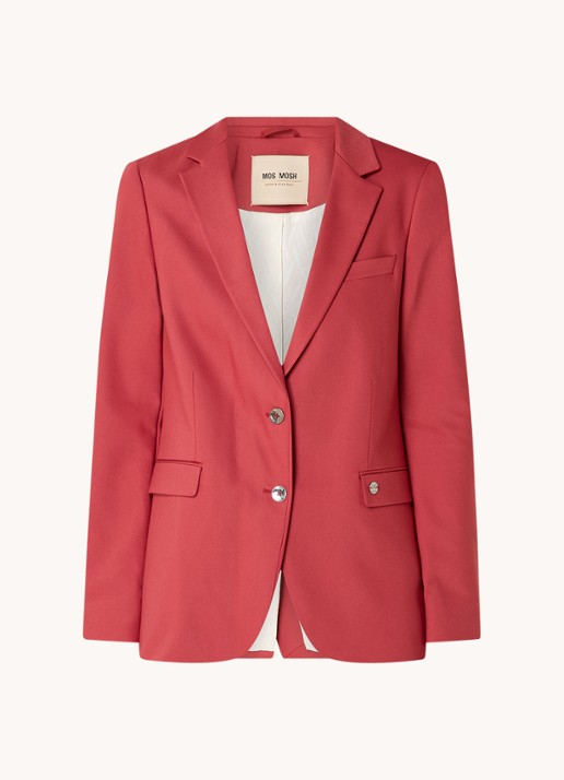 Mos Mosh MMMary Night blazer met klepzakken - voorkant cranberryrood