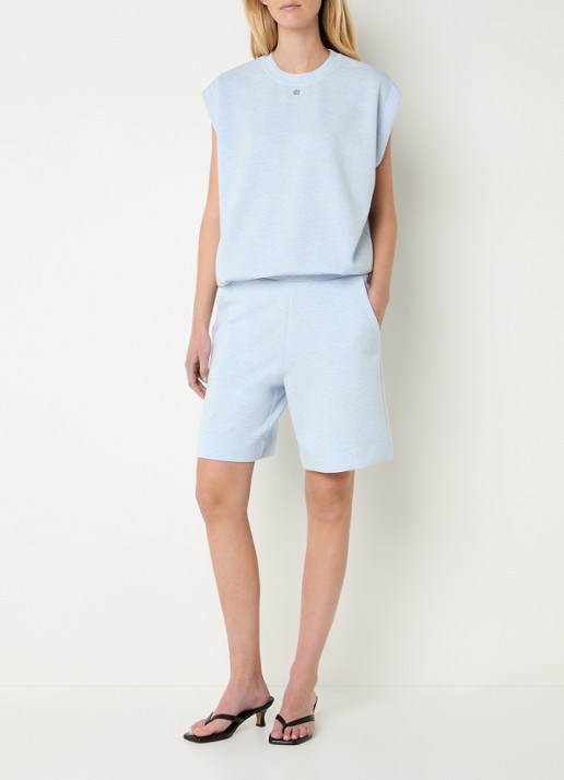 Mos Mosh MMNamara top met logo - voorkant 3 lichtblauw