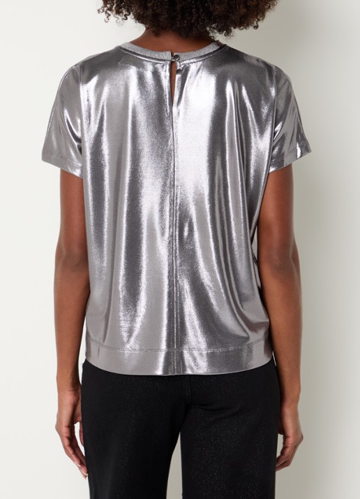 Mos Mosh MMNivola top met metallic finish - achterkant 4 zilver