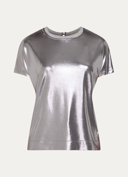 Mos Mosh MMNivola top met metallic finish - voorkant 2 zilver