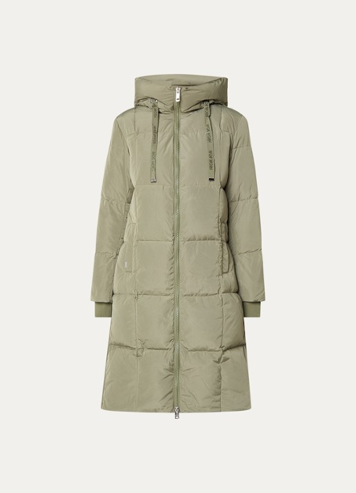 Mos Mosh MMNova longline puffer jas met steekzakken - voorkant 3 lichtgroen