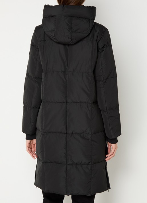 Mos Mosh MMNova longline puffer jas met steekzakken - achterkant 3 diepzwart
