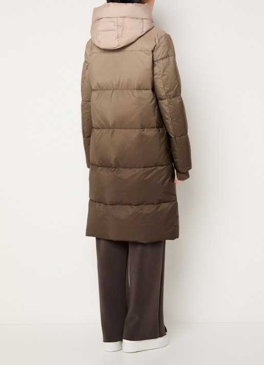 Mos Mosh MMNova puffer jas van donsvulling met capuchon en dip-dye dessin - achterkant 4 beige