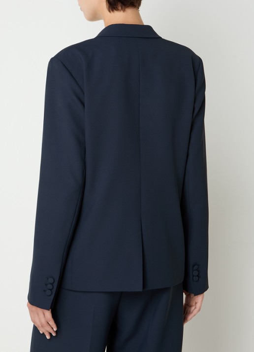 Mos Mosh MMPhoebe Miley blazer met klepzakken en schoudervulling - achterkant donkerblauw
