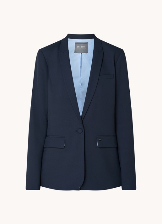 Mos Mosh MMPhoebe Miley blazer met klepzakken en schoudervulling - voorkant 3 donkerblauw