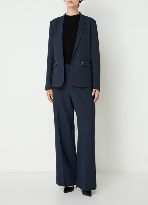 Mos Mosh MMPhoebe Miley blazer met klepzakken en schoudervulling - voorkant 4 donkerblauw