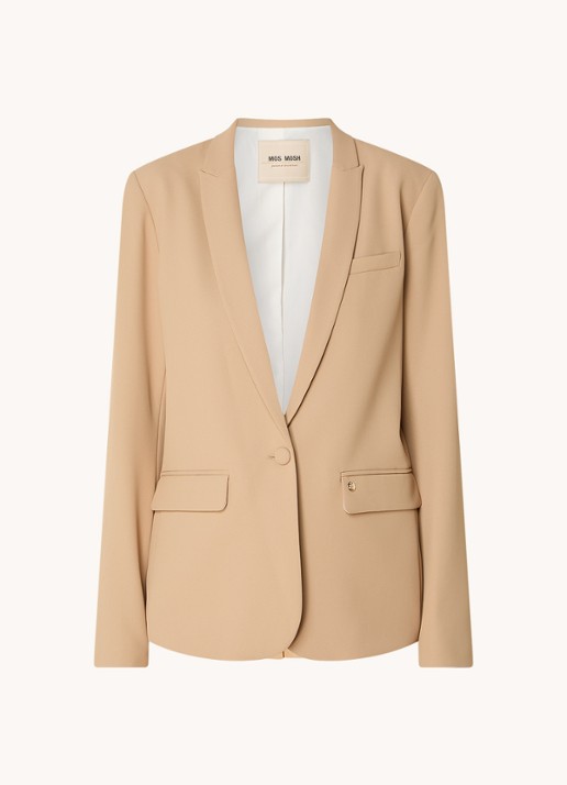 Mos Mosh MMPhoebe Miley blazer met klepzakken en schoudervulling - voorkant 3 camel