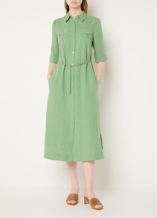 Mos Mosh MMRayas Alexis midi blousejurk in linnenblend