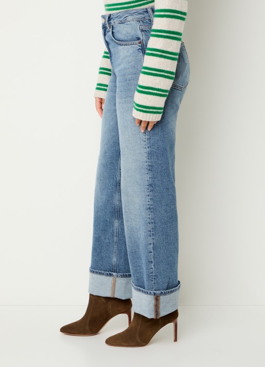Mos Mosh MMRelee Mai high waist loose fit jeans met medium wassing - detail 4 indigo