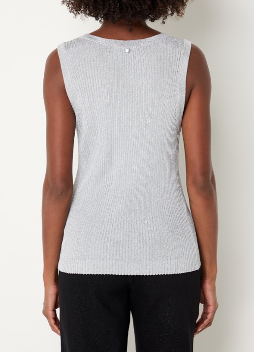 Mos Mosh MMRelena tanktop met lurex - achterkant 3 zilver