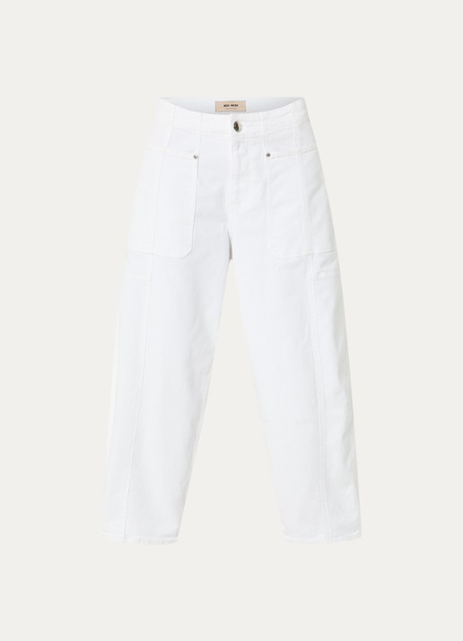 Mos Mosh MMRosy high waist balloon fit jeans met gekleurde wassing - voorkant 2 wit