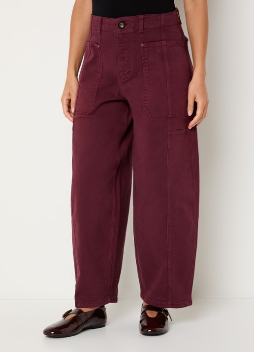 Mos Mosh MMRosy Via high waist cropped balloon fit jeans met gekleurde wassing