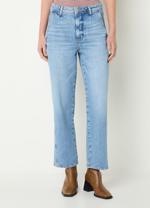 Mos Mosh MMSandie Ray high waist straight leg cropped jeans met lichte wassing