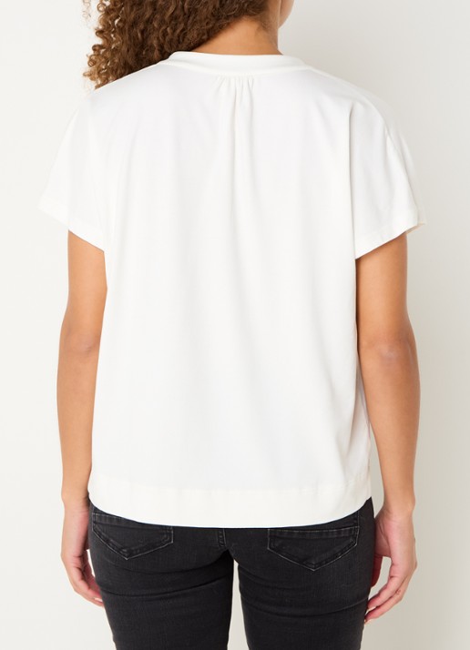 Mos Mosh MMShira T-shirt met V-hals - achterkant 4 gebroken wit