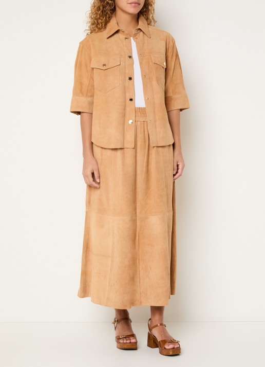 Mos Mosh MMSigga blouse met borstzakken - voorkant 4 donkeroranje
