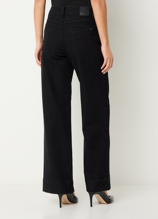 Mos Mosh MMSoey high waist wide leg jeans met lurex - achterkant 4 zwart