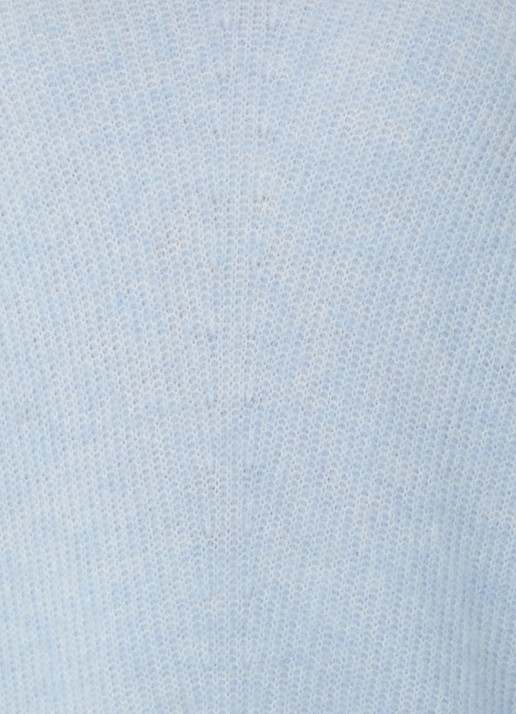 Mos Mosh MMThora fijngebreide pullover in alpaca wolblend met V-hals - detail 5 cashmere blue / kobaltblauw