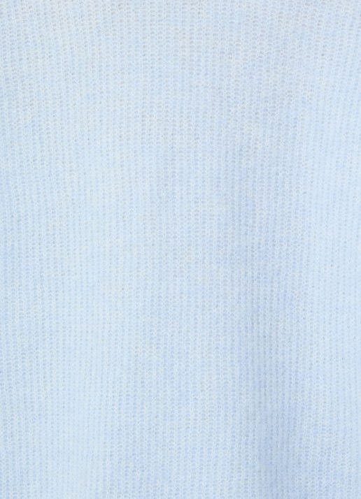 Mos Mosh MMThora fijngebreide pullover in alpaca wolblend met V-hals - detail 4 skyway / lichtblauw