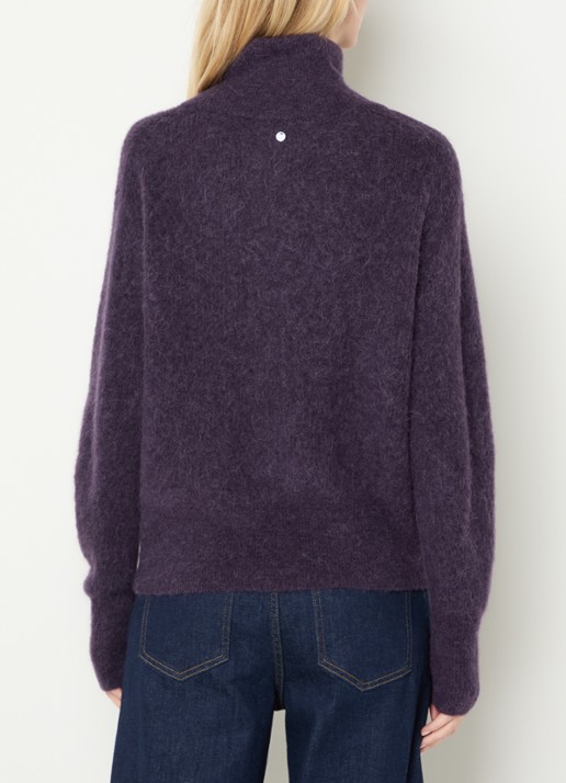 Mos Mosh MMThora grofgebreid vest in alpaca wolblend - achterkant 4 paars