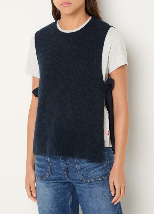 Mos Mosh MMThora grofgebreide spencer in alpaca wolblend met gestrikt detail