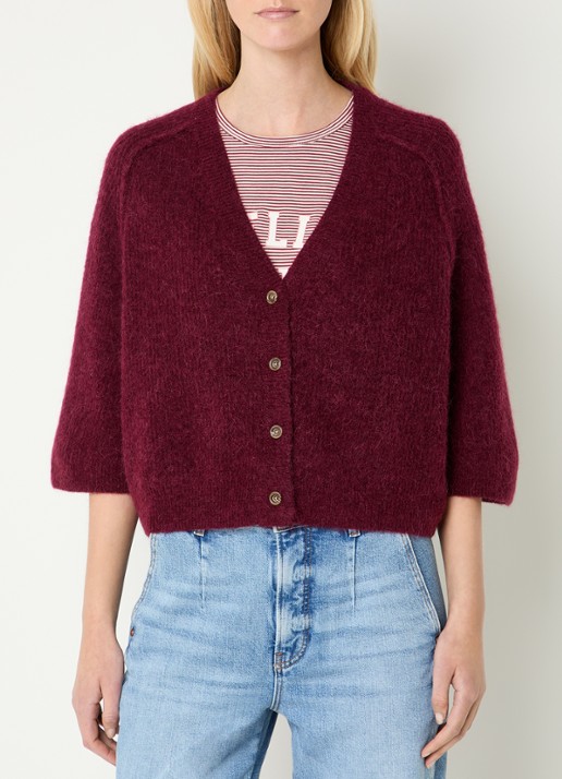 Mos Mosh MMThora Lizet grofgebreid vest in kasjmierblend
