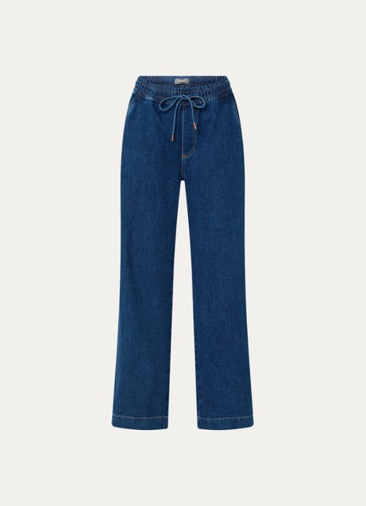 Mos Mosh MMVasco high waist wide leg jeans met donkere wassing - voorkant 2 donkerblauw
