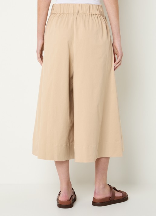 Mos Mosh MMZuri Tenca high waist wide fit culotte met steekzakken - achterkant beige