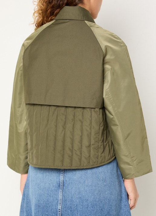 Mos Mosh MMZyla trenchcoat met steekzakken - achterkant 2 olijfgroen